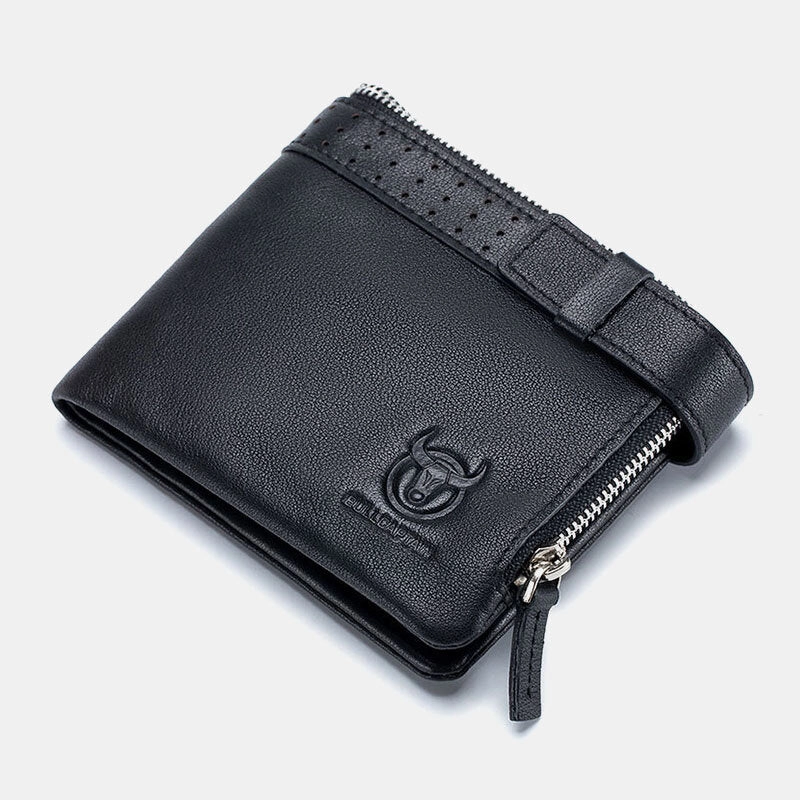 Men Genuine Leather RFID Anti-theftRetro Business Multi Card Slot Leather Card Holder Wallet