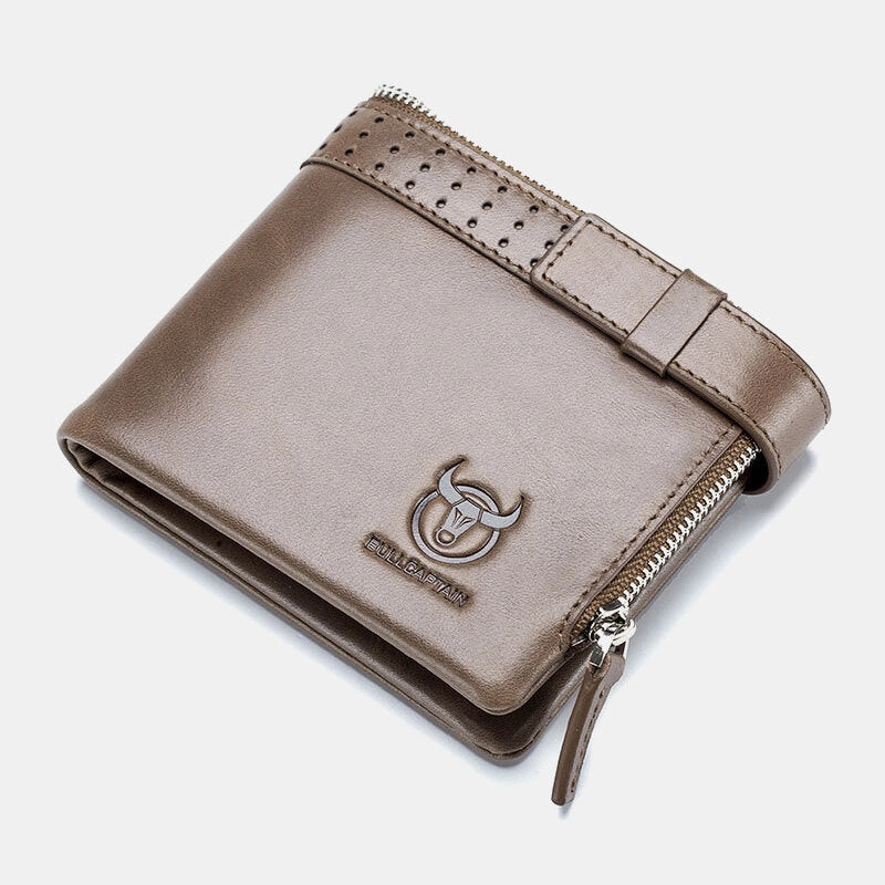 Men Genuine Leather RFID Anti-theftRetro Business Multi Card Slot Leather Card Holder Wallet