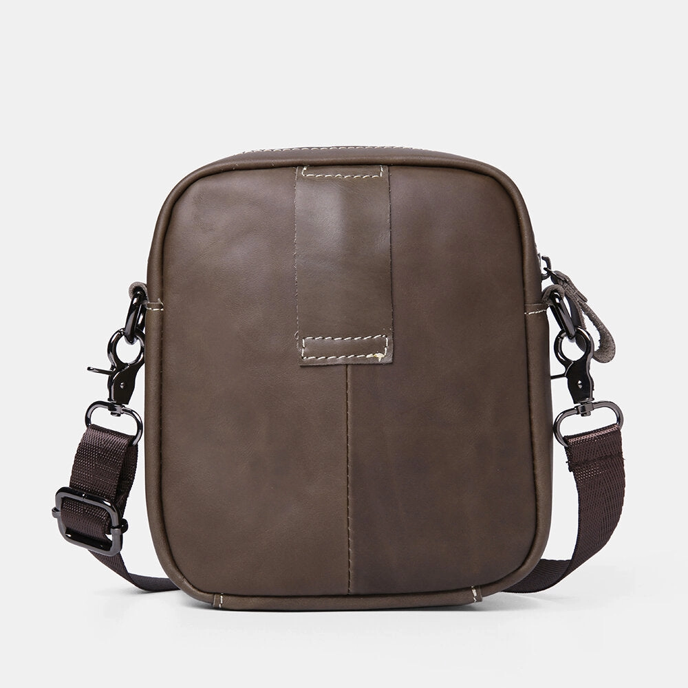 Men Genuine Leather Wear-resistant Large Capacity Vintage Cowhide Crossbody Bags Shoulder Bag Single Bag