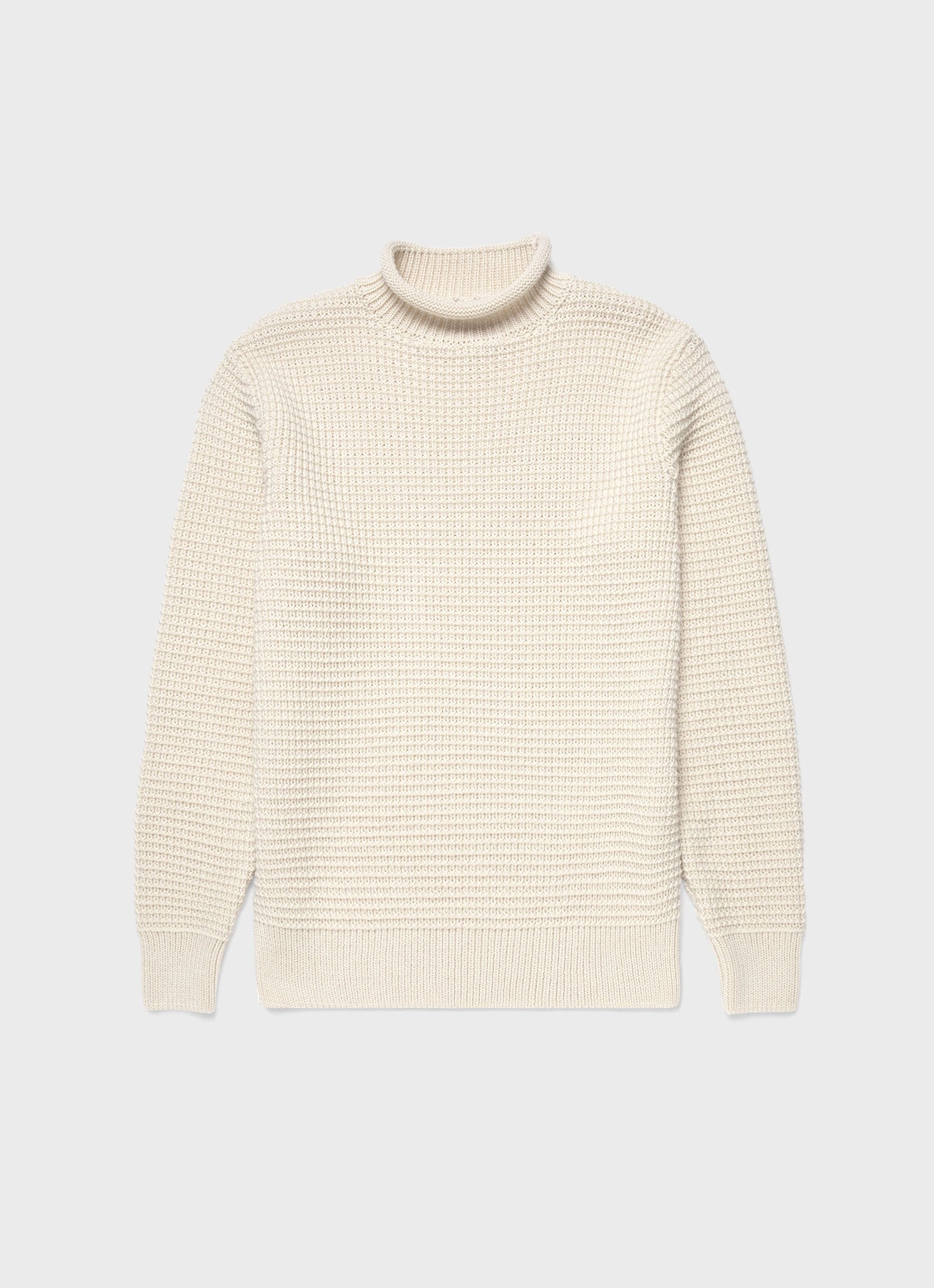 Men's Merino Fisherman Jumper in Ecru