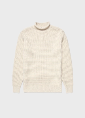 Men's Merino Fisherman Jumper in Ecru