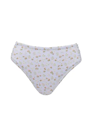Mid Rise Ruched Bottom in Blue Ditsy Floral