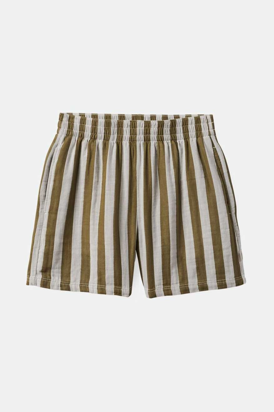 Mykonos Stripe Boxer Short - Military Olive