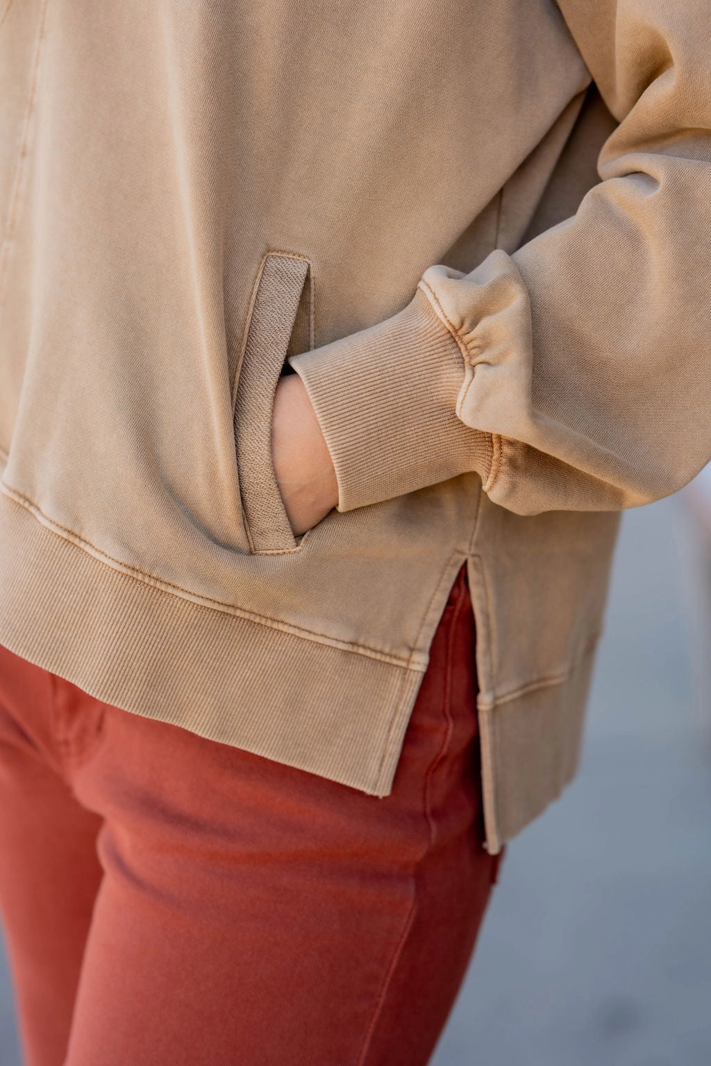 Oversized Side Slit Pullover