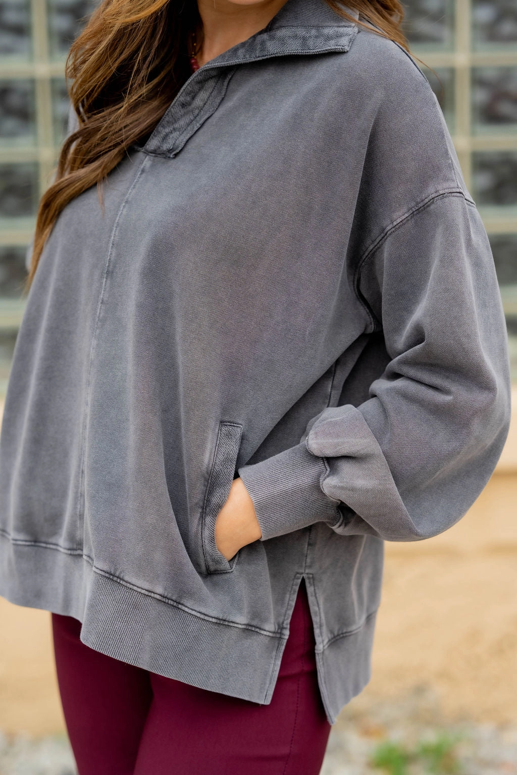 Oversized Side Slit Pullover