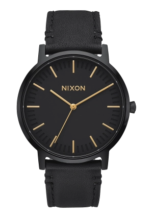 Porter Leather - All Black / Gold