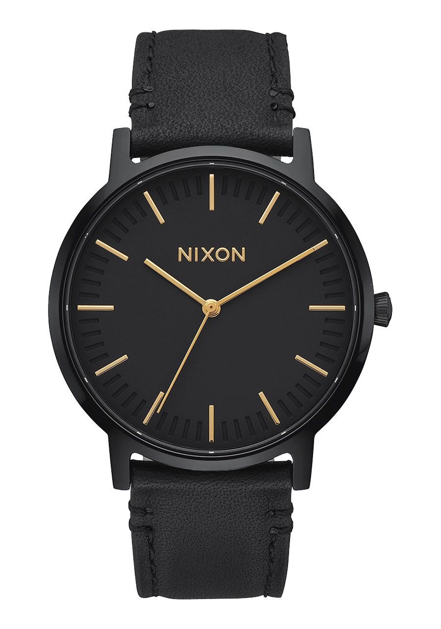 Porter Leather - All Black / Gold