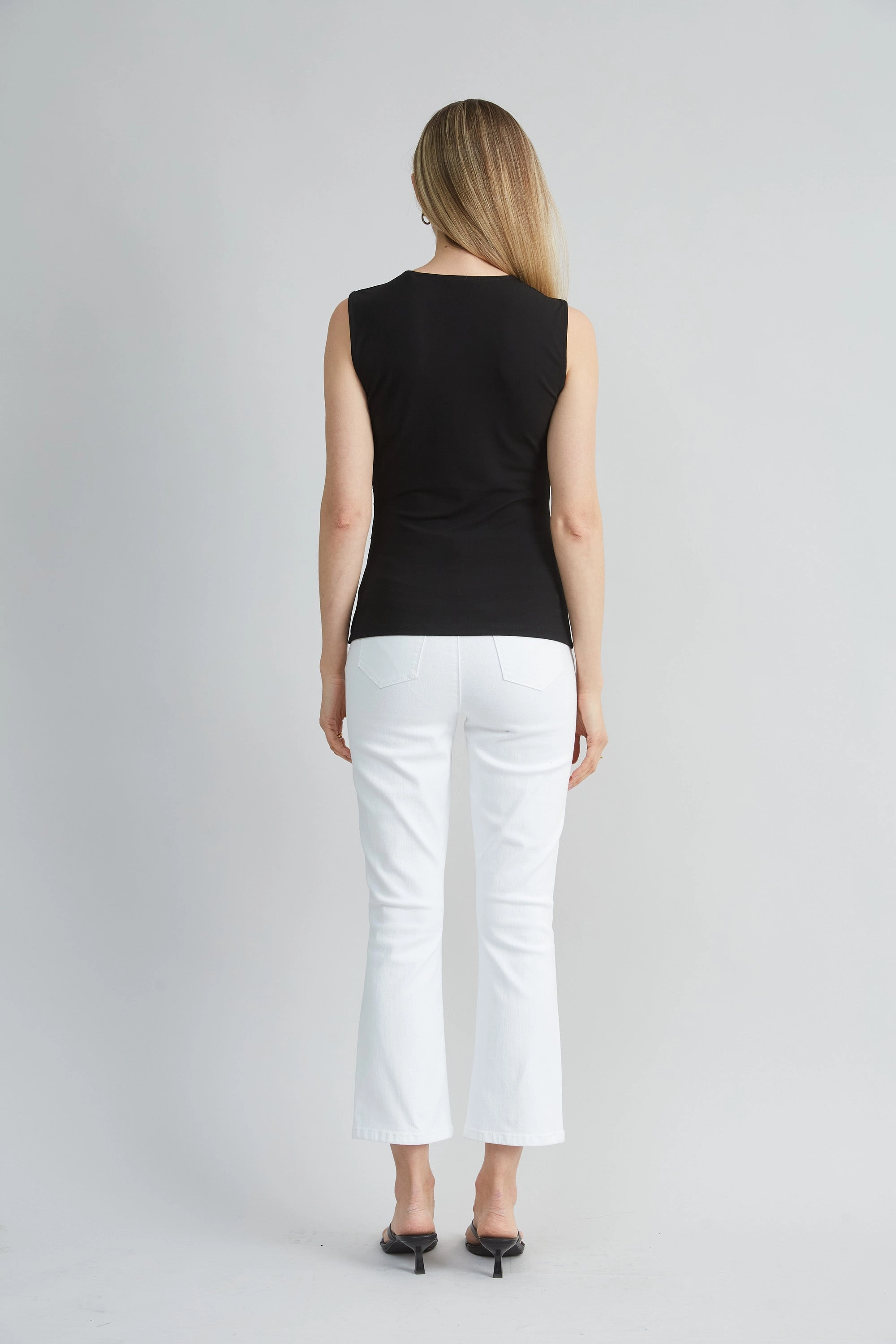 Ruched V-Neck Jersey Knit