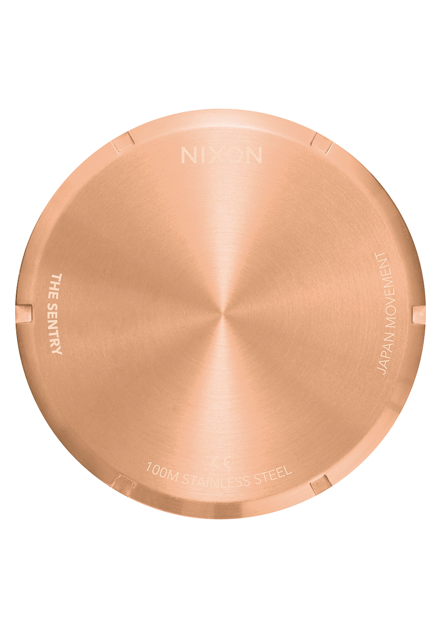 Sentry Leather - Rose Gold / Gunmetal / Brown