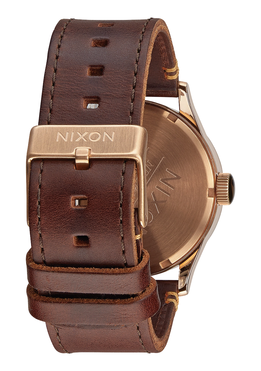 Sentry Leather - Rose Gold / Gunmetal / Brown