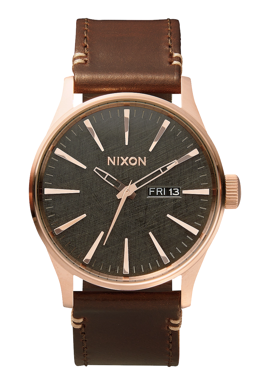 Sentry Leather - Rose Gold / Gunmetal / Brown