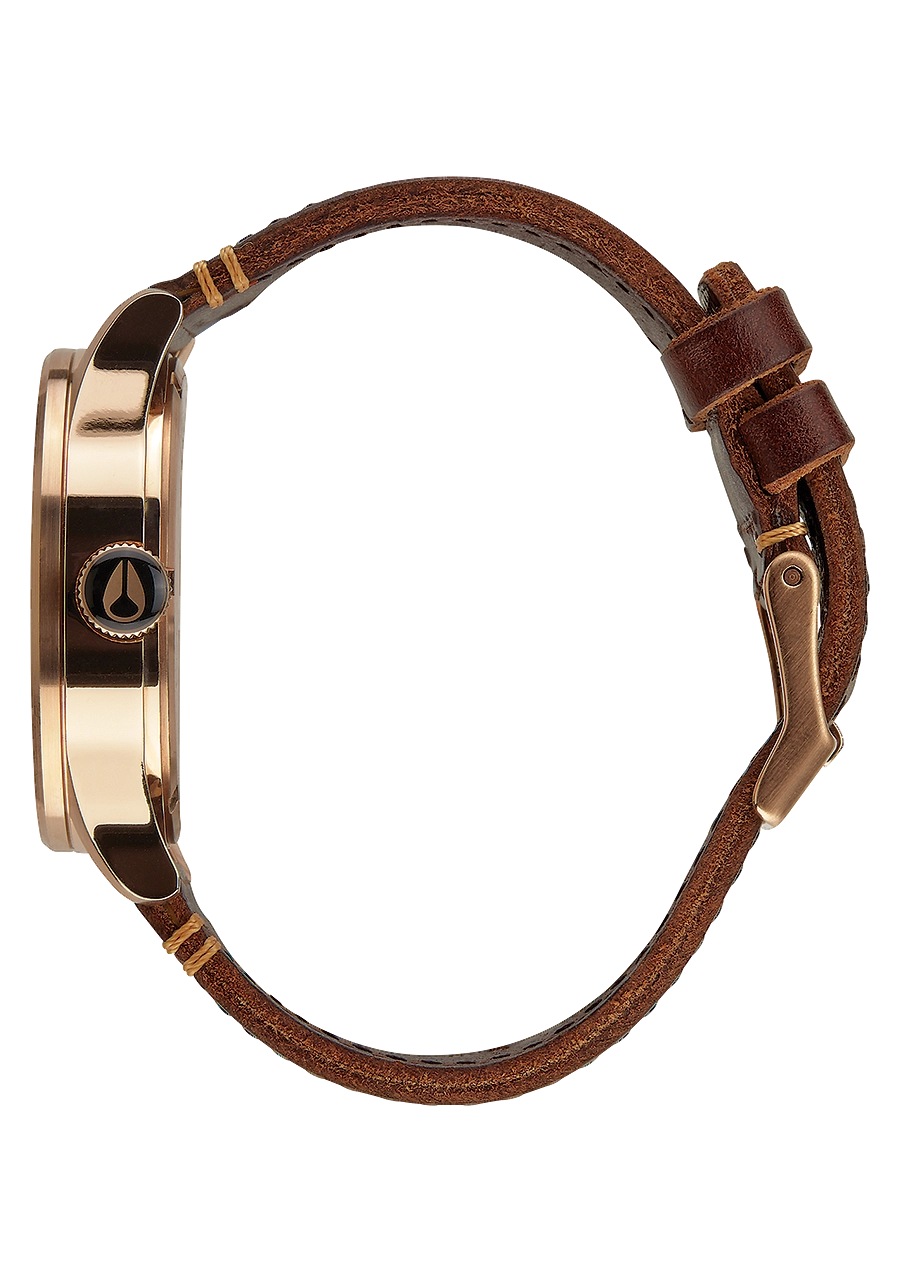 Sentry Leather - Rose Gold / Gunmetal / Brown