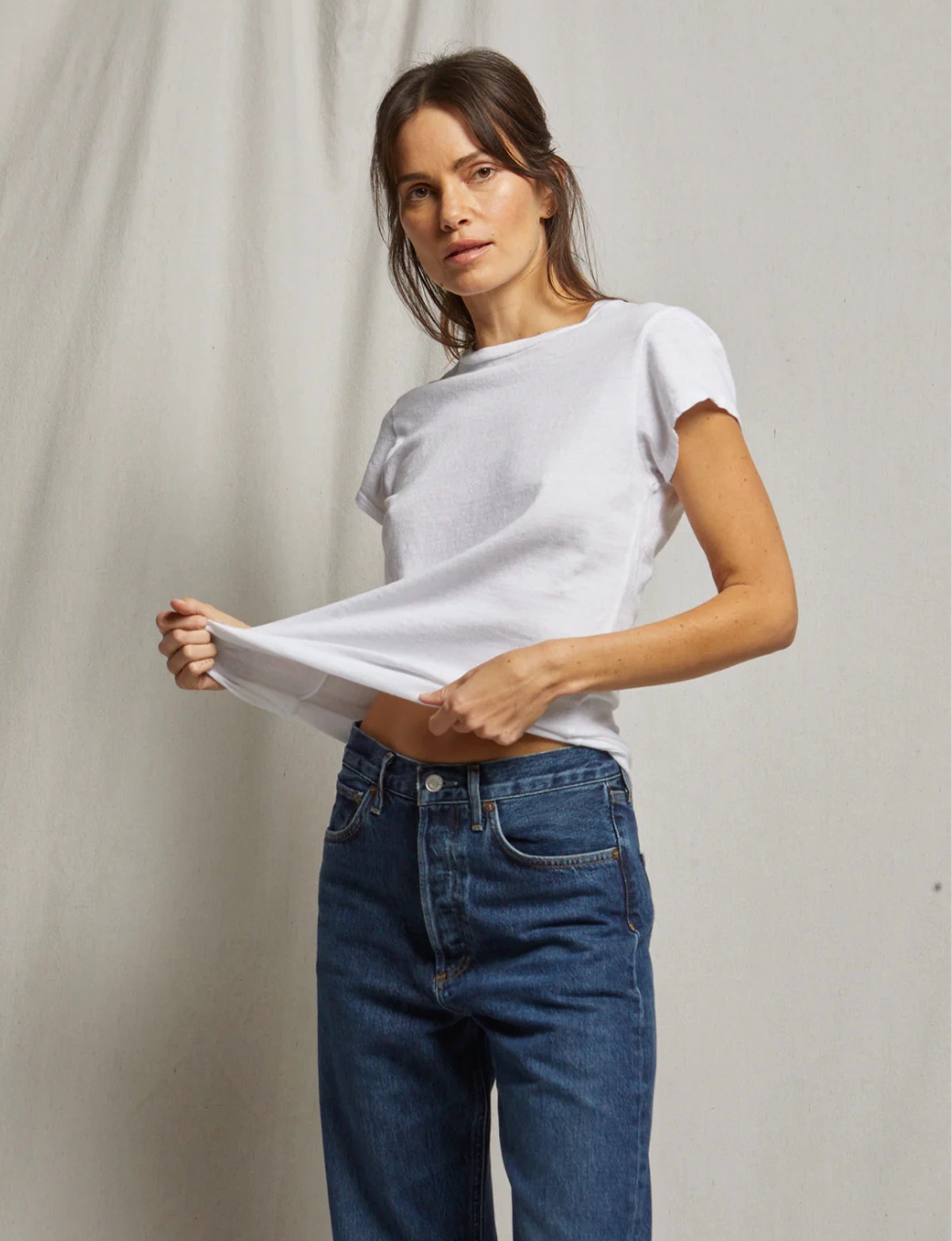 Sheryl Recycled Baby Tee, White
