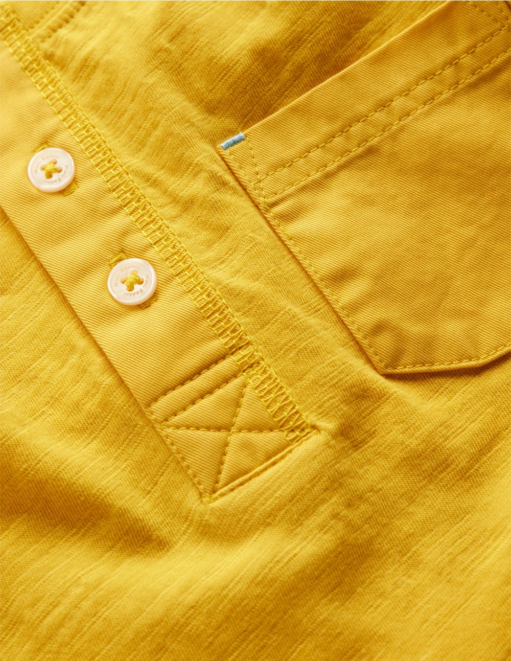 Short Sleeve Henley T-Shirt-Yellow