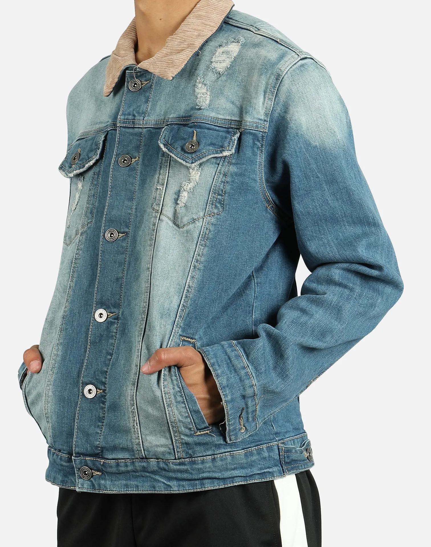 Smoke Rise CORDUROY COLLAR TRUCKER JEAN JACKET