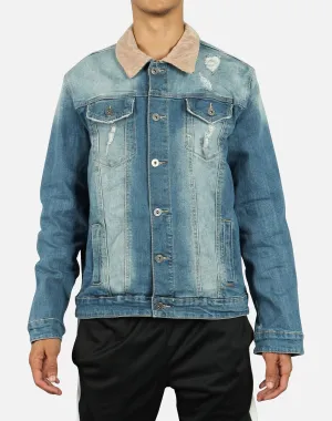 Smoke Rise CORDUROY COLLAR TRUCKER JEAN JACKET