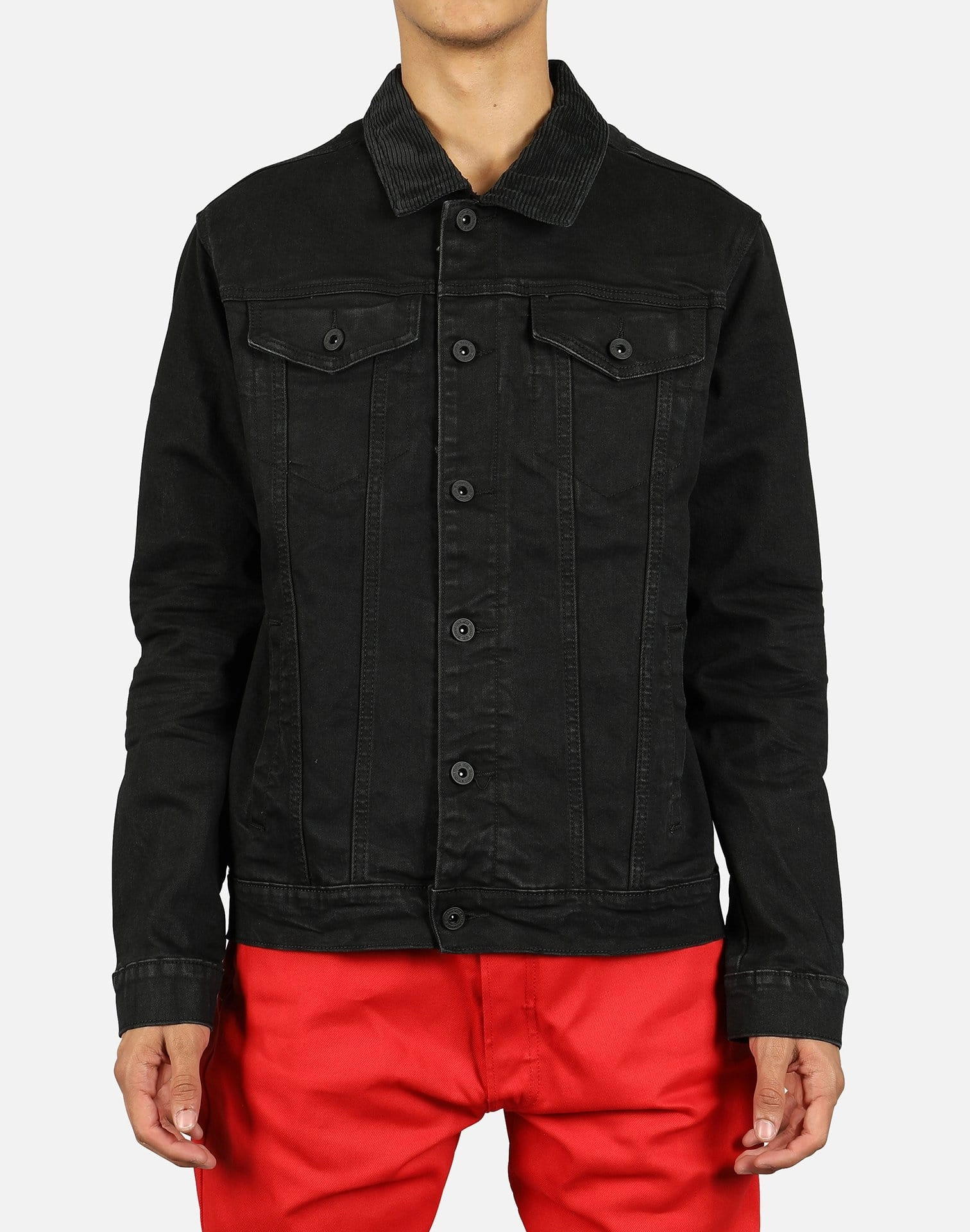 Smoke Rise CORDUROY COLLAR TRUCKER JEAN JACKET