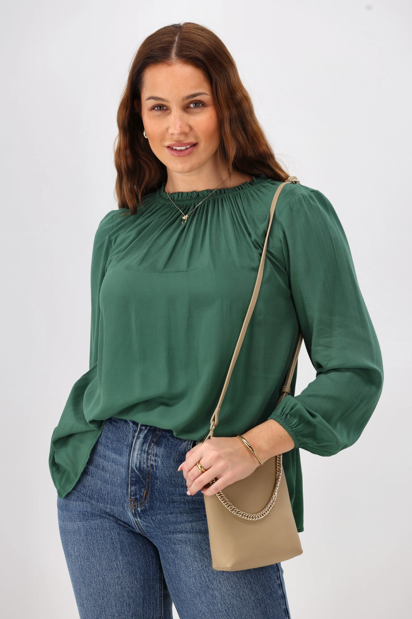 Sunday Boho Oakley Top Juniper Green
