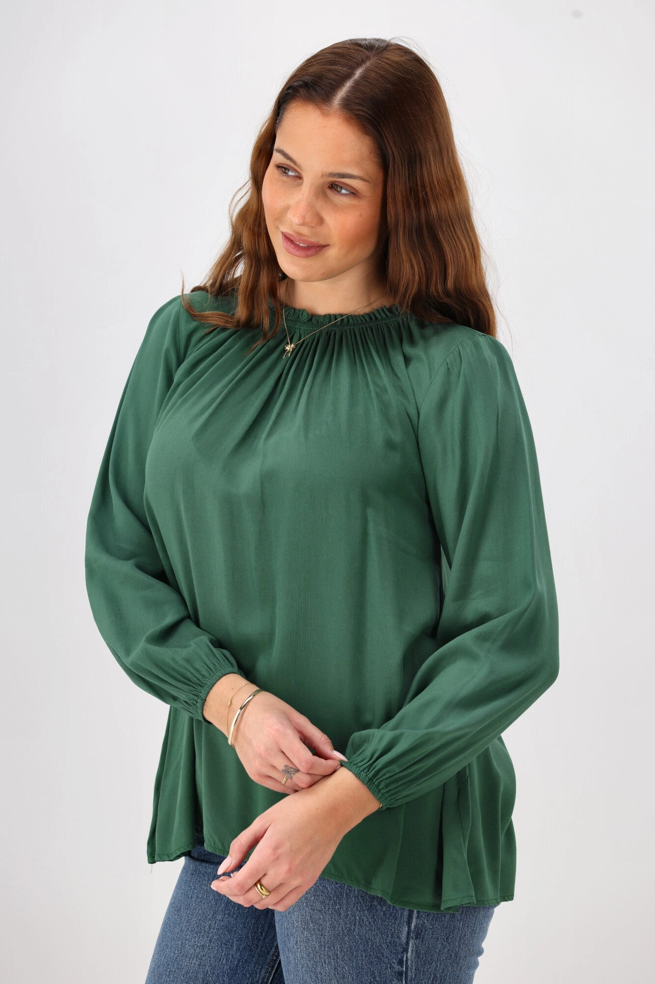 Sunday Boho Oakley Top Juniper Green