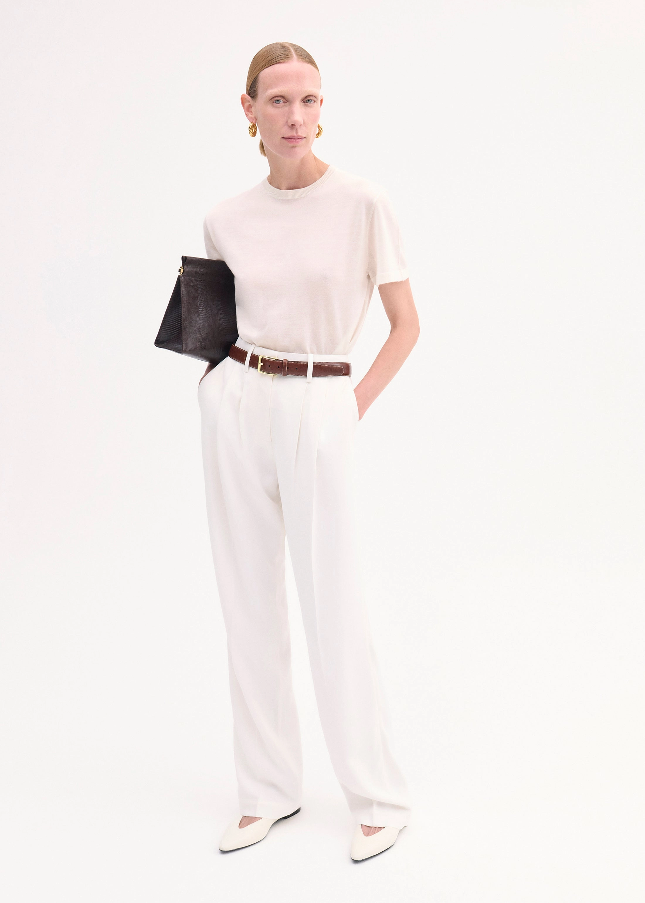 T-Shirt in Fine Cashmere - Ivory