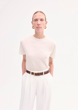 T-Shirt in Fine Cashmere - Ivory