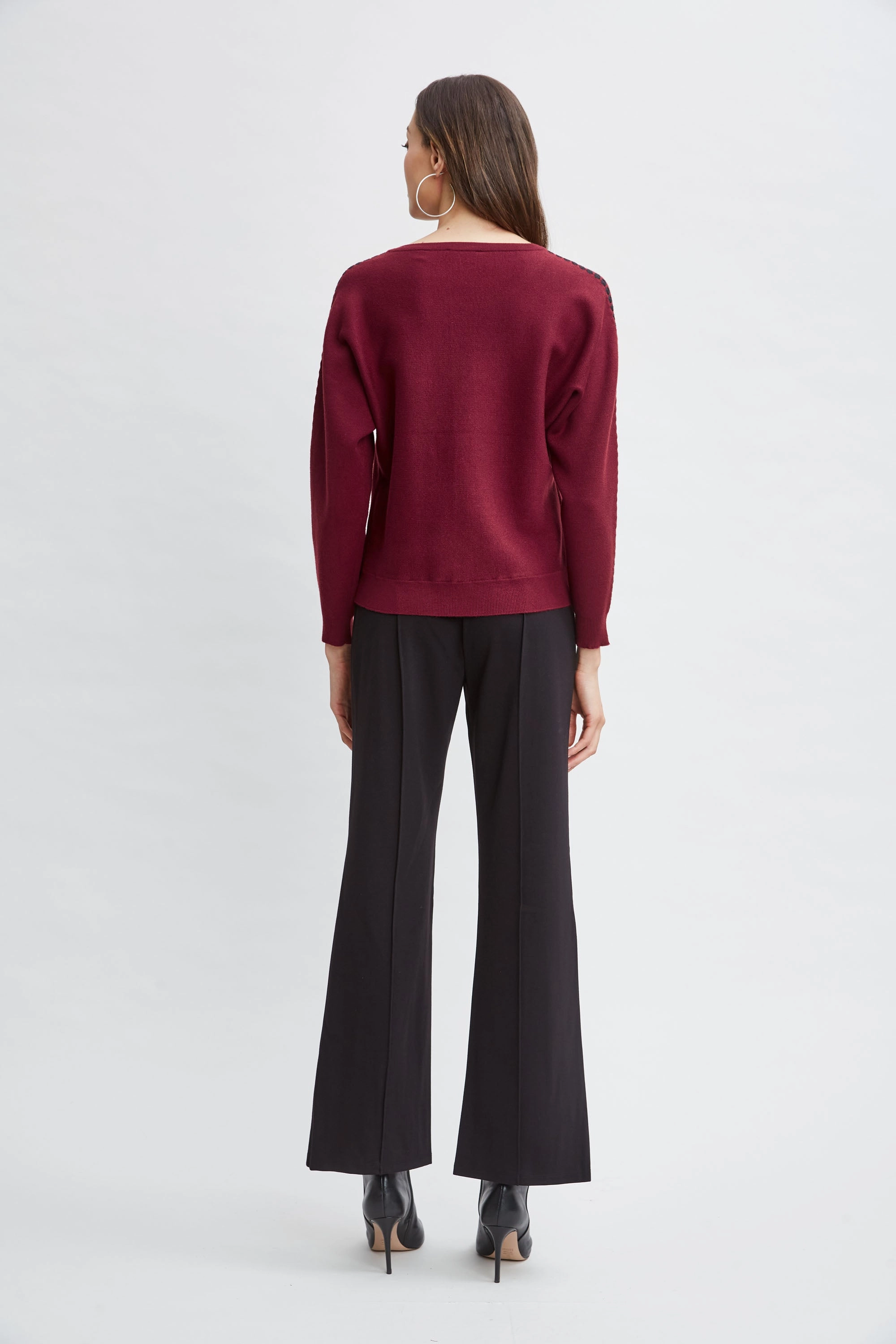 T-Tahari Stitch Sleeve Sweater
