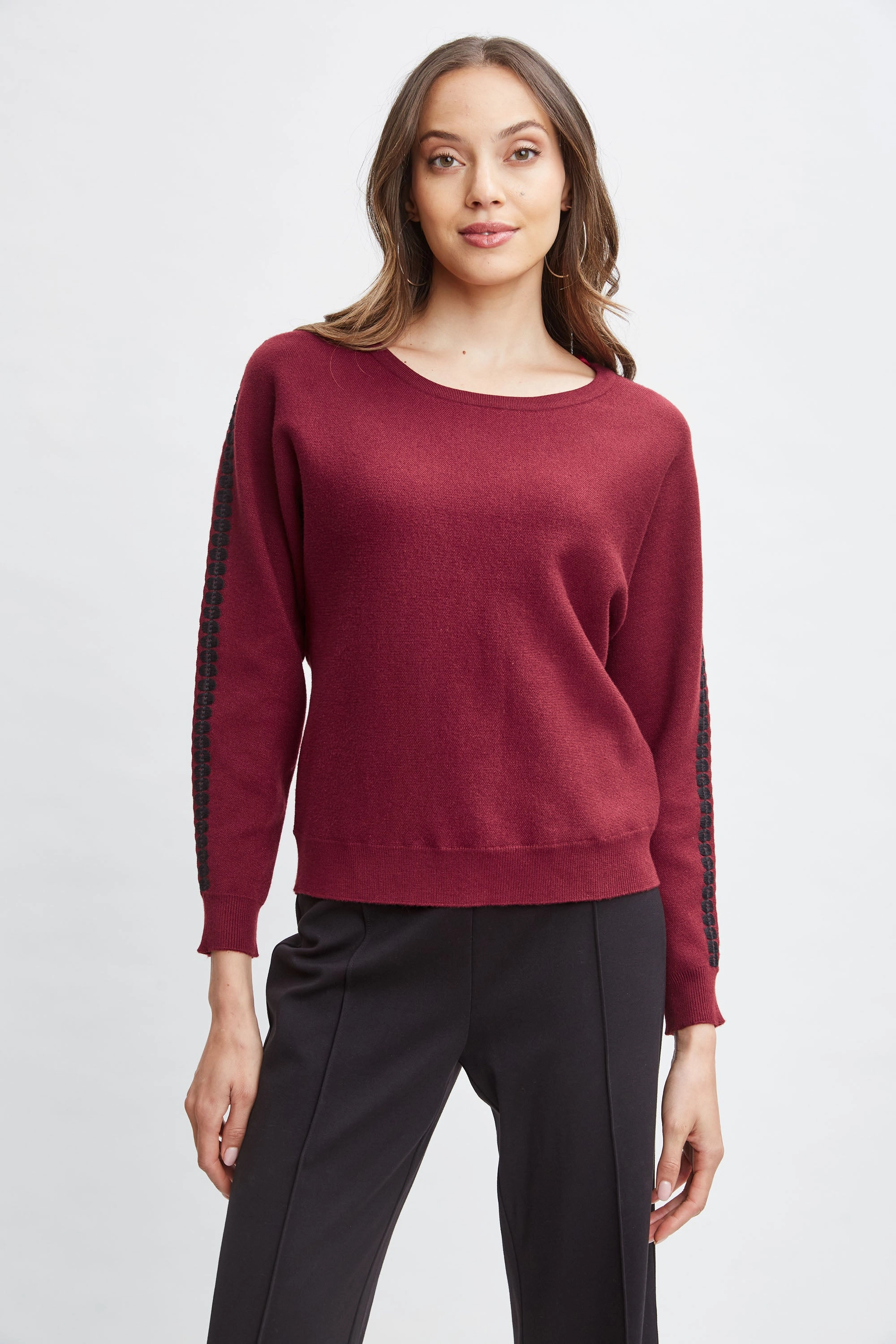 T-Tahari Stitch Sleeve Sweater