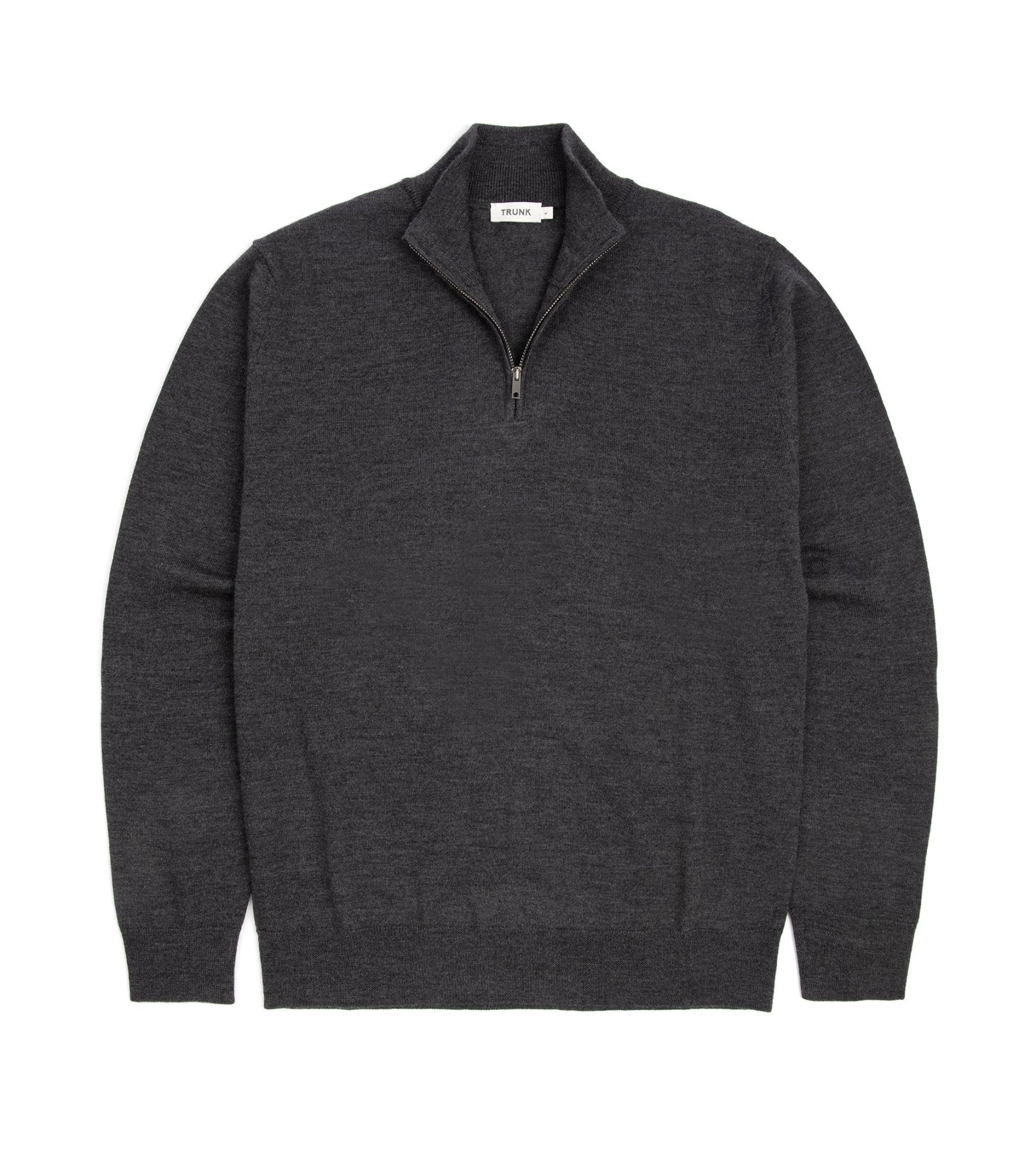 Trunk Trebeck Merino Half Zip Sweater: Charcoal
