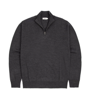 Trunk Trebeck Merino Half Zip Sweater: Charcoal