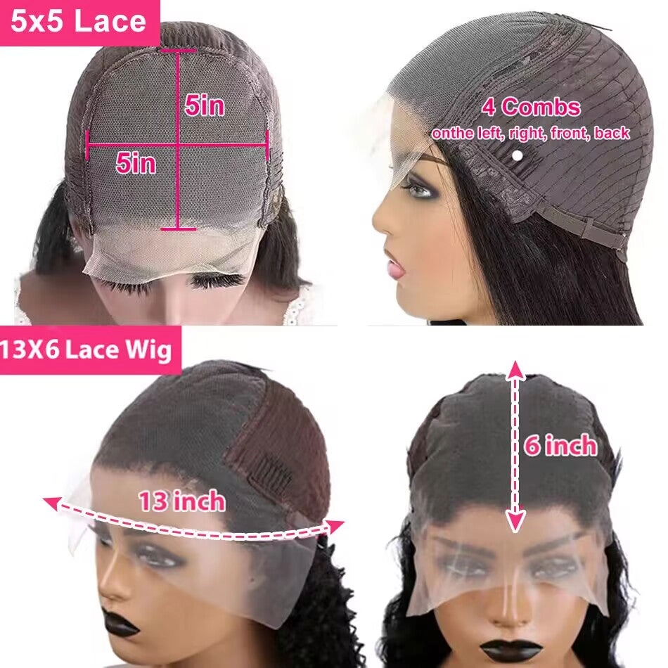 Tuneful Curtain Bangs Body Wave 6x5 Wear Go 13x6 Lace Front 5x5 Lace Closure Human Hair Wigs