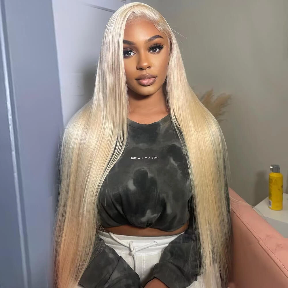 Tuneful Transparent 13x4 13x6 613 Blonde Lace Front Human Hair Frontal Wigs 250% Density