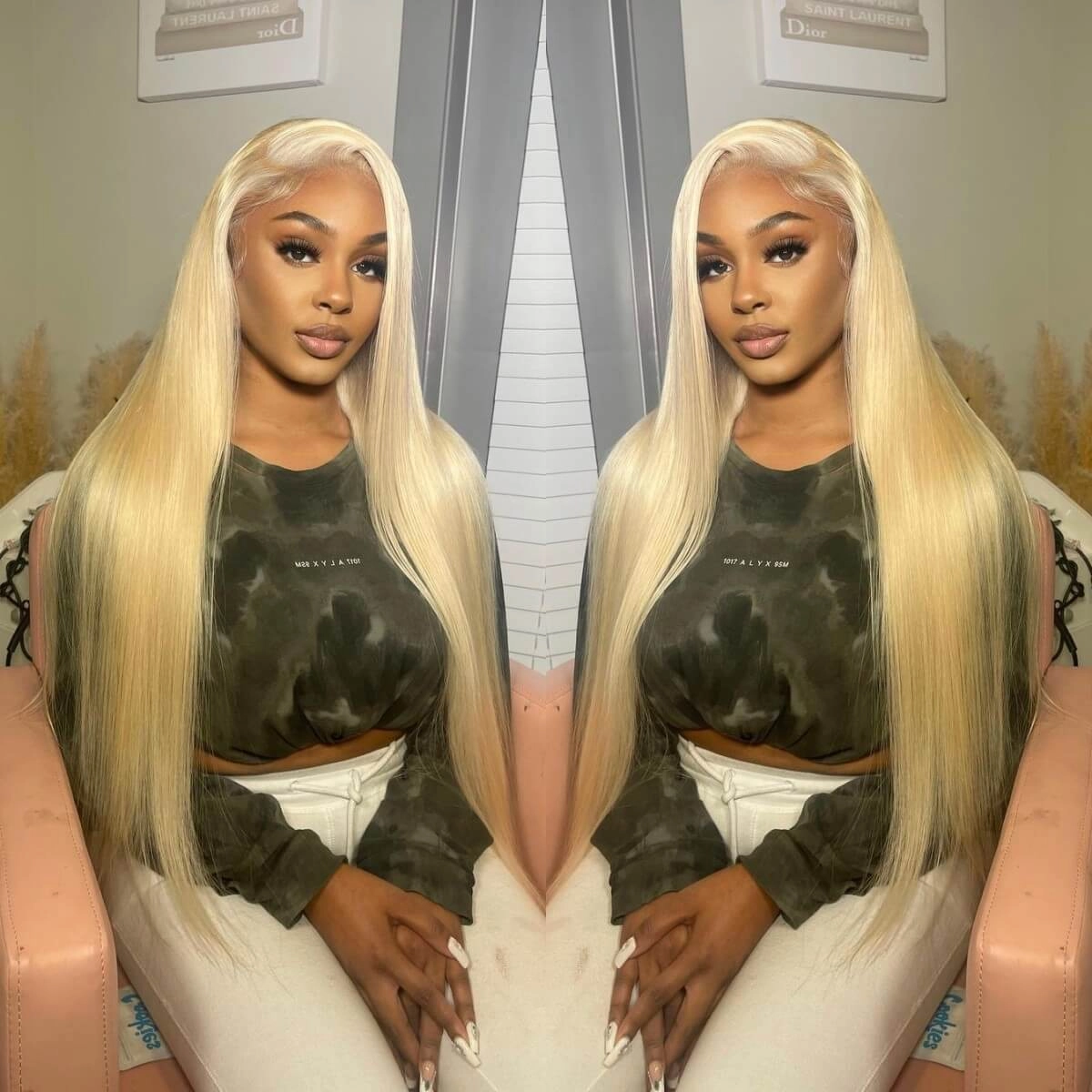 Tuneful Transparent 13x4 13x6 613 Blonde Lace Front Human Hair Frontal Wigs 250% Density