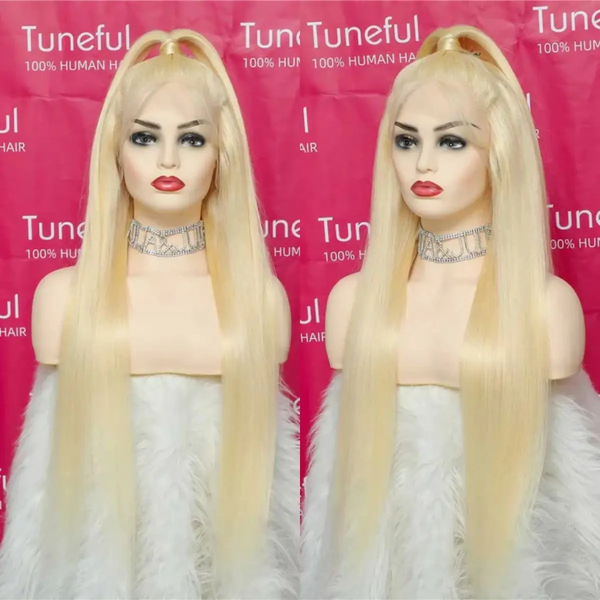 Tuneful Transparent 13x4 13x6 613 Blonde Lace Front Human Hair Frontal Wigs 250% Density