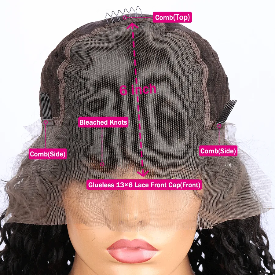 Tuneful Transparent 13x6 Pre Plucked Lace Front Human Hair Wigs Brazilian Body Wave 6x5 Wear Go Wigs
