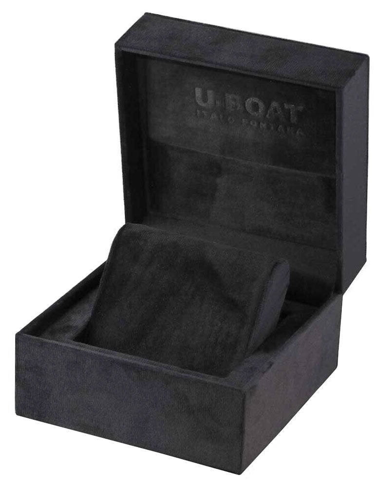 U-Boat Classico Vintage Automatic Stainless Steel Gray Dial Black Leather Strap Day/Date Mens Watch 8891