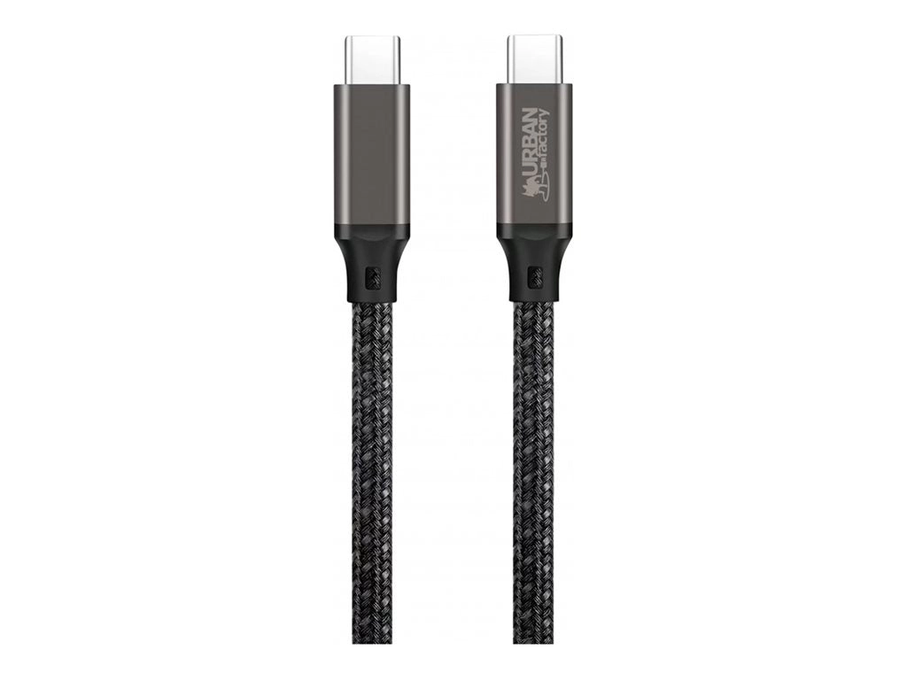 Urban Factory BASEE - USB cable - 24 pin USB-C (M) to 24 pin USB-C (M) - 5 A - 6.6 ft - braided cable, USB Power Delivery (100W) CAB04UF
