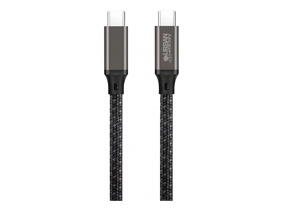 Urban Factory BASEE - USB cable - 24 pin USB-C (M) to 24 pin USB-C (M) - 5 A - 6.6 ft - braided cable, USB Power Delivery (100W) CAB04UF