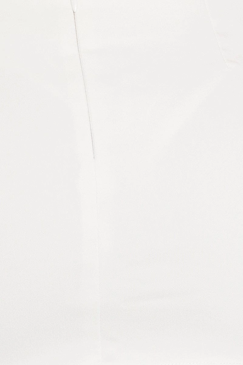 White Mid Rise Mini Skirt