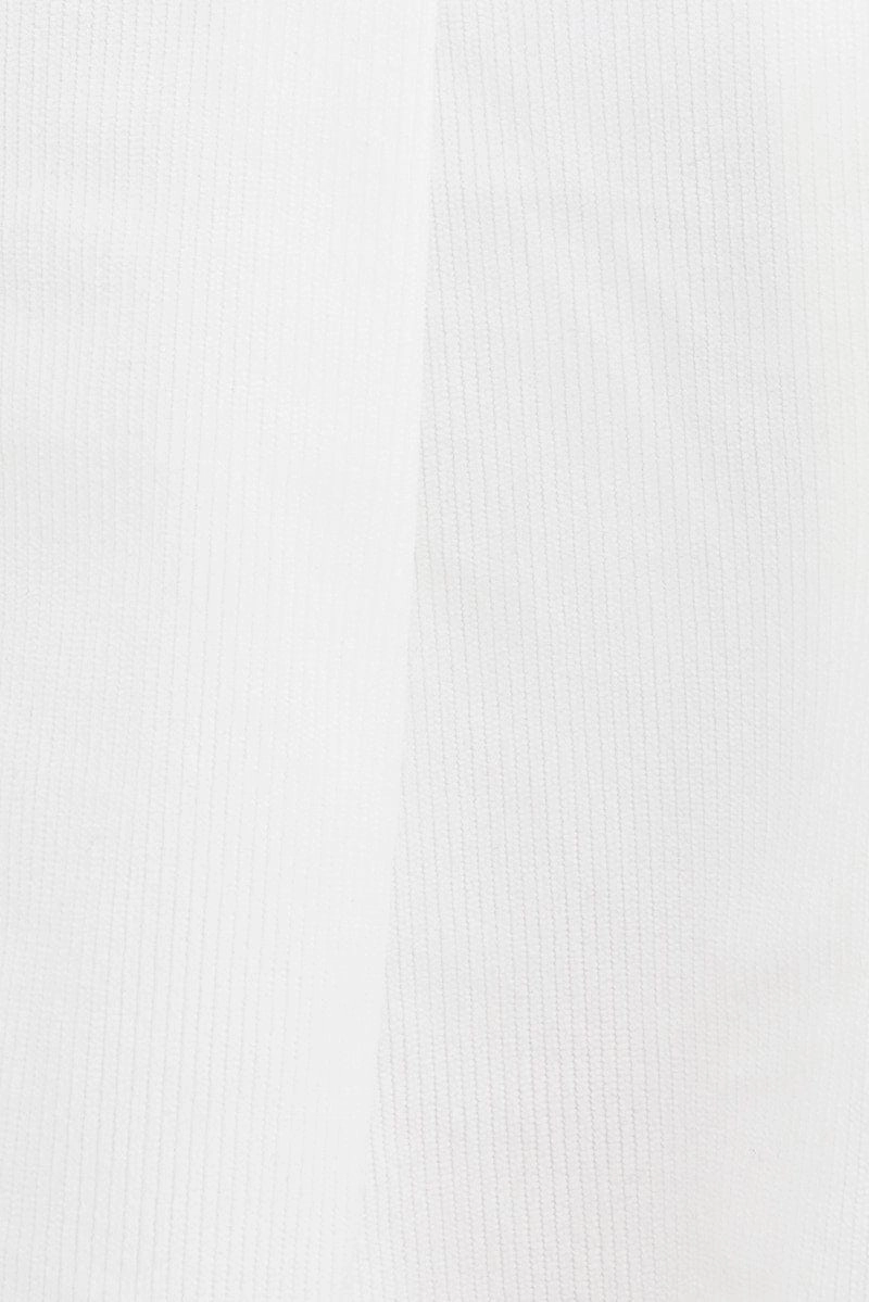 White Tennis Skirt Low Rise Micro Mini Pleated Corduroy