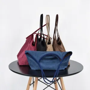 Women Solid Suede Retro Shoulder Bag Casual Bag