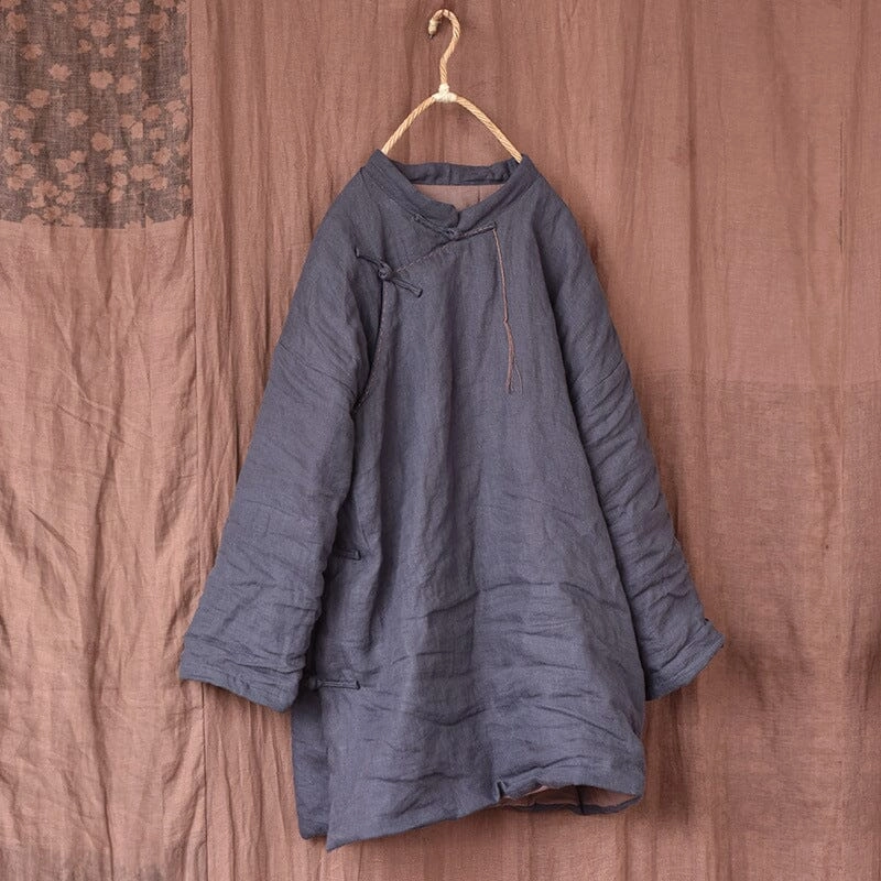 Women Winter Retro Casual Handcraft Linen Jacket