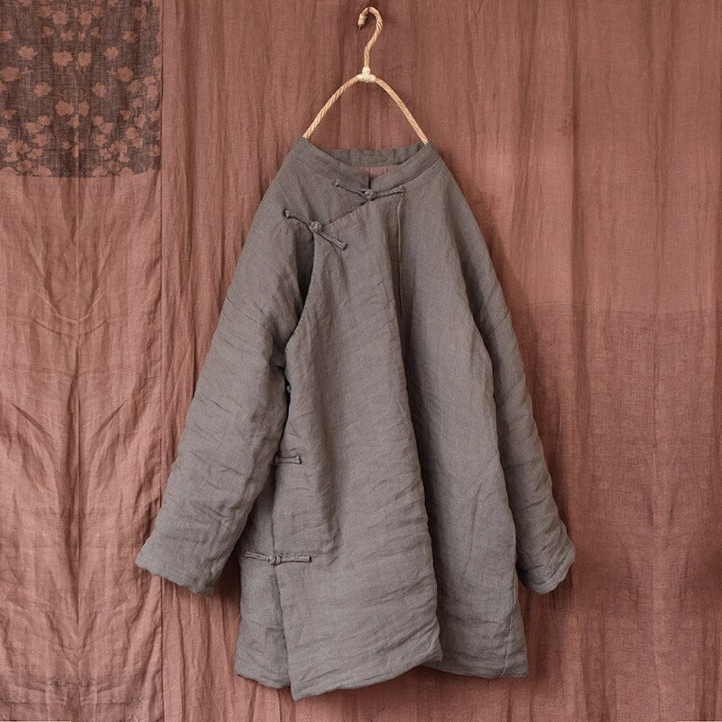 Women Winter Retro Casual Handcraft Linen Jacket