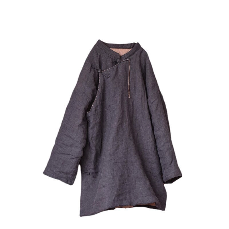 Women Winter Retro Casual Handcraft Linen Jacket