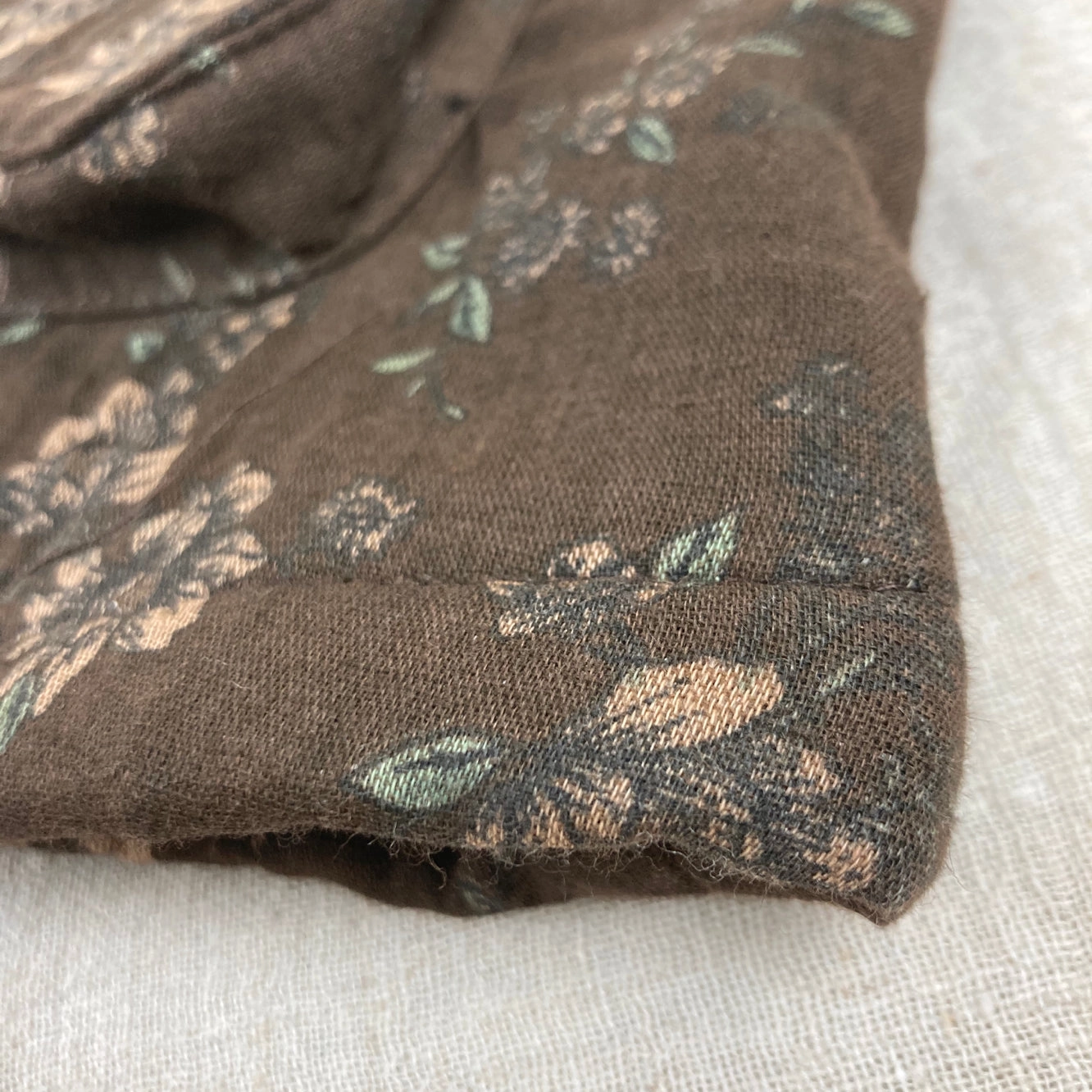 Women Winter Vintage Printed Floral Quilted Cotton Linen Vest