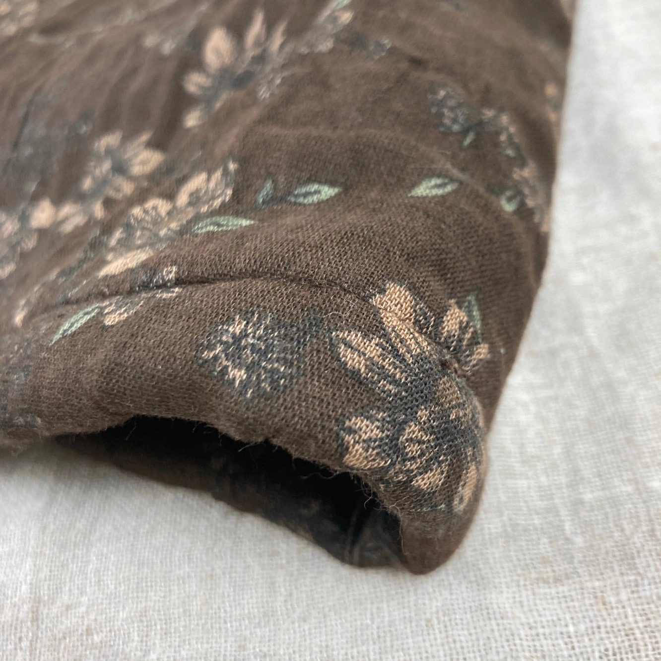 Women Winter Vintage Printed Floral Quilted Cotton Linen Vest