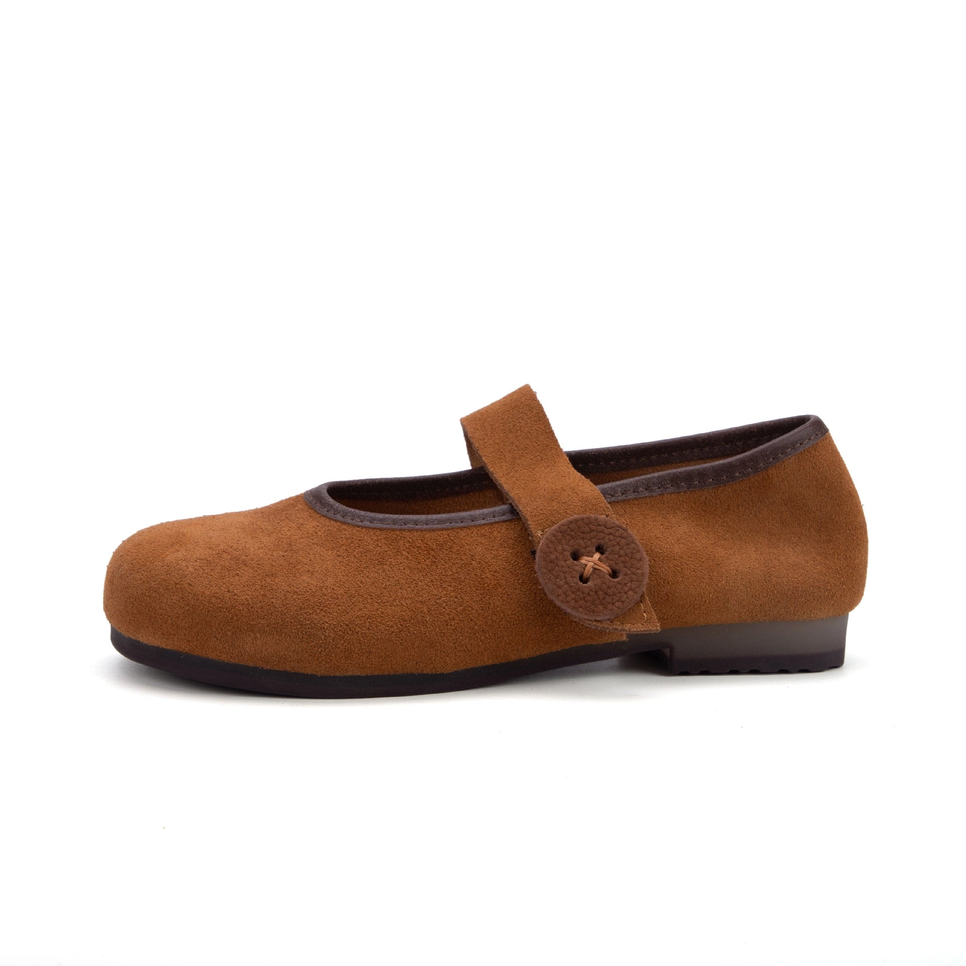 Women’s Genuine Leather Mary Jane Flats With One-Strap Buckle